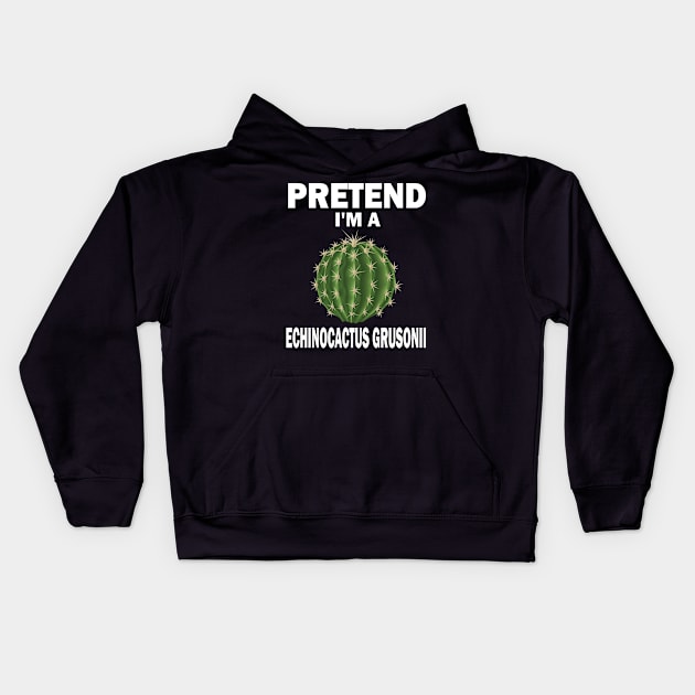 Pretend I'm A Echinocactus Grusonii Fun Lazy Easy Halloween Kids Hoodie by DesignHND